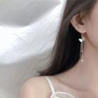 925 Sterling Silver Butterfly Pearl Fringed Earring As Shown In Figure - One Size