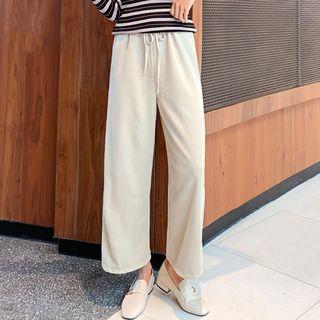 Plain Wide-leg Knit Pants