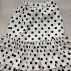 Polka Dot A-line Midi Tiered Skirt Black Dot - White - One Size