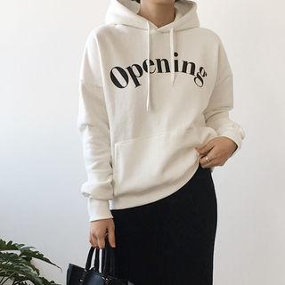 Opening-print Hooded Pullover
