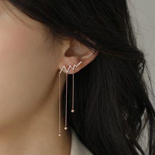 Rhinestone Lightning Dangle Earring As Shown In Figure - One Size