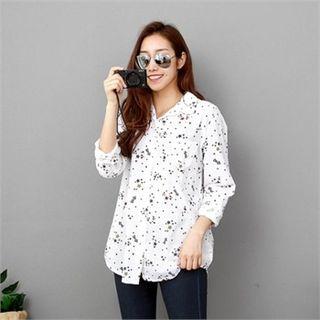 Pocket-front Star Pattern Blouse