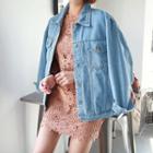Set: 3/4-sleeve Lace Minidress + Camisole Top
