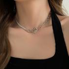Asymmetrical Alloy Choker 1 Pc - Silver - One Size