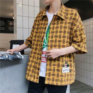 Patterned 3/4-sleeve Shirt
