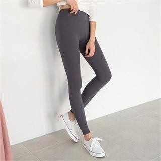 Wide-band Fleece-lined Leggings