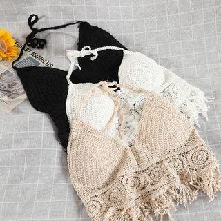 Tasseled Crochet Lace Camisole Top