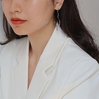 Irregular Alloy Curve Dangle Earring 1 Pair - Silver - One Size