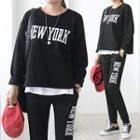 New York Letter Sweatshirt & Jogger Sweatpants Set