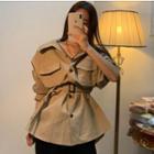 Belt-waist Cargo Shirt