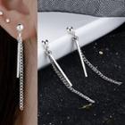 Alloy Bar & Chain Fringed Earring 1 Pair - Silver - One Size
