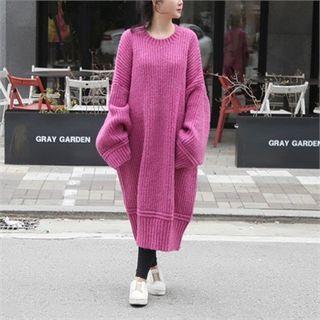 Round-neck Drop-shoulder Knit Dress