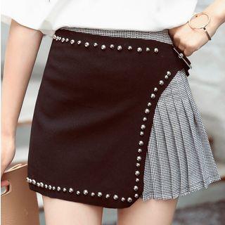 Studded Pleated Skirt