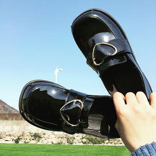 Heart Buckle Patent Loafers