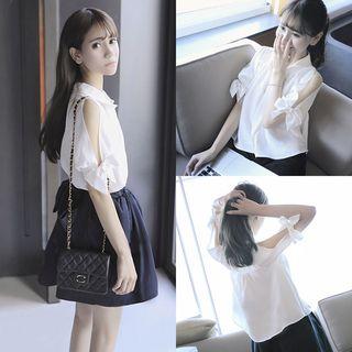 Elbow-sleeve Bow Blouse