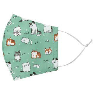 Handmade Water-repellent Face Mask Cover (cat Print)(adult) As Figure - Adult