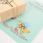 Golden Little Elephant And Flowers Necklace