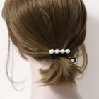 Faux Pearl Hair Tie Gold & Black - One Size