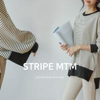 Dip-back Ringer Stripe Sweatshirt