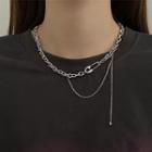 Safety Pin Alloy Necklace Necklace - Silver - One Size