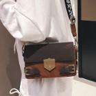 Belted Faux Leather Satchel Bag