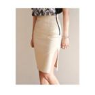 Zip-detail Slit-side Skirt