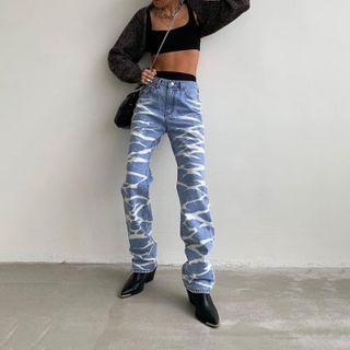 Straight-fit Tie-dye Jeans
