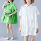 Layered Short-sleeve Shirt Dress
