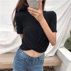 Plain Short-sleeve Cropped Top