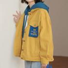 Lettering Denim Jacket Yellow - One Size