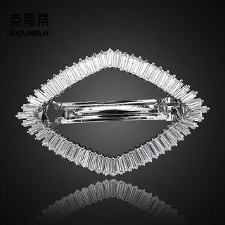 Rhinestone Rhombus Hair Clip Platinum - One Size