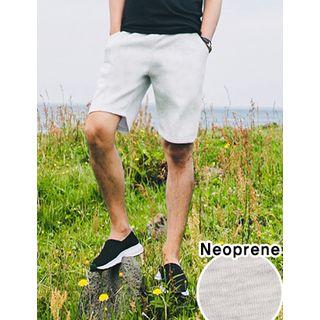 Drawstring-waisted Neoprene Shorts