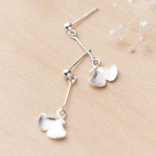 925 Sterling Silver Ginkgo Dangle Earring As Shown In Figure - One Size
