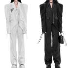 Puff-sleeve Drawstring Blazer
