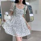 Short-sleeve Floral Mini Dress(various Designs)