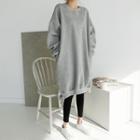 Fleece-lined Boxy Sweatshirt Dress