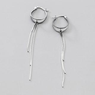 Wavy Crop Earring 1 Pair - Wavy Crop Earring - Silver - One Size