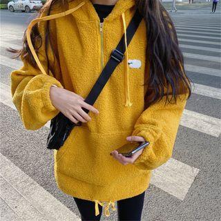 Sheep Print Faux Shearling Hoodie