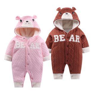 Applique Heart Hooded One-piece