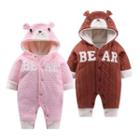 Applique Heart Hooded One-piece