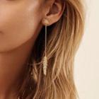 Feather Asymmetrical Alloy Dangle Earring