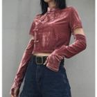 Long-sleeve Cropped Top As Shown In Figure - One Size