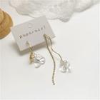 Non-matching Alloy Petal Fringed Earring 1 Pair - Gold - One Size