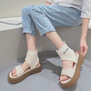 Platform Knitted Sandals