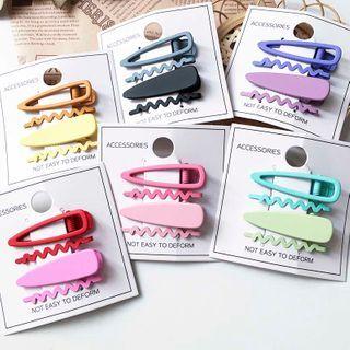 Set Of 4: Matte Hair Clip (assorted Designs)