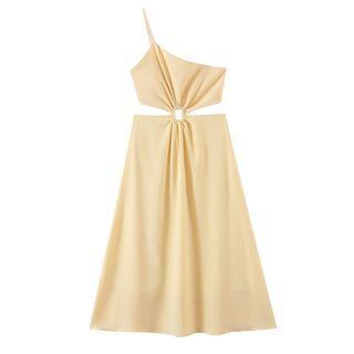 One-shoulder Cut-out Midi A-line Dress