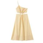 One-shoulder Cut-out Midi A-line Dress