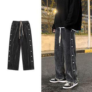 Button Straight Leg Pants