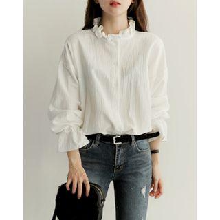 Frilled-collar Bell-sleeve Blouse