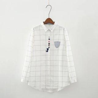 Embroidered Window Pane Shirt